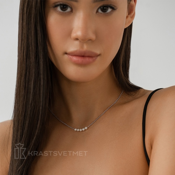 Колье из серебра с жемчугом